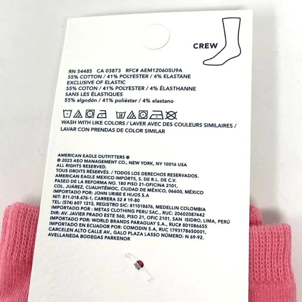 American Eagle Peanuts Crew Socks Holiday Deck the Halls Pink OS  B8